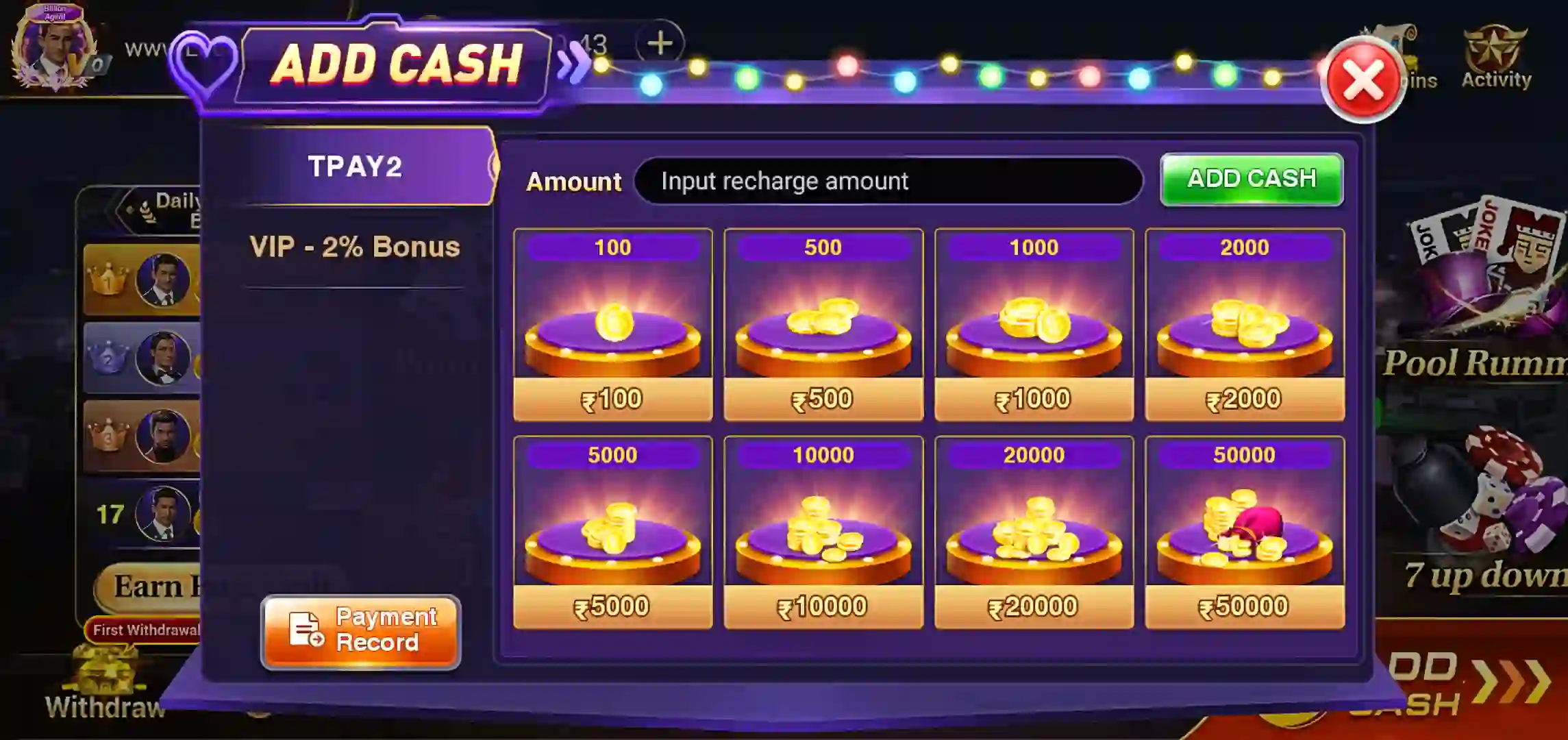 Add Cash Program - Happy Ace Casino